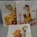 Cute Dinosaur Nursery Canvas Wall Art Construction Trucks and T-Rex Painting Picture Kids Boys Room Wall Decor Funny Dino Vehicles Poster Prints Artwork for Playroom Toddler Room Bedroom, Unframed (10L"x8W")