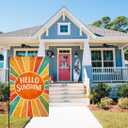 2 x BLKWHT Hello Sunshine Summer Garden Flag 12x18 Vertical Double Sided Welcome Spring Farmhouse Holiday Outside Decorations Burlap Yard Flag BW874
