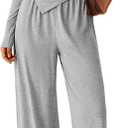 BTFBM Women's Fall Lounge Sets 3 Piece Outfit Tracksuits Casual Long Sleeve Tops High Waisted Sweatpants Set (S)
