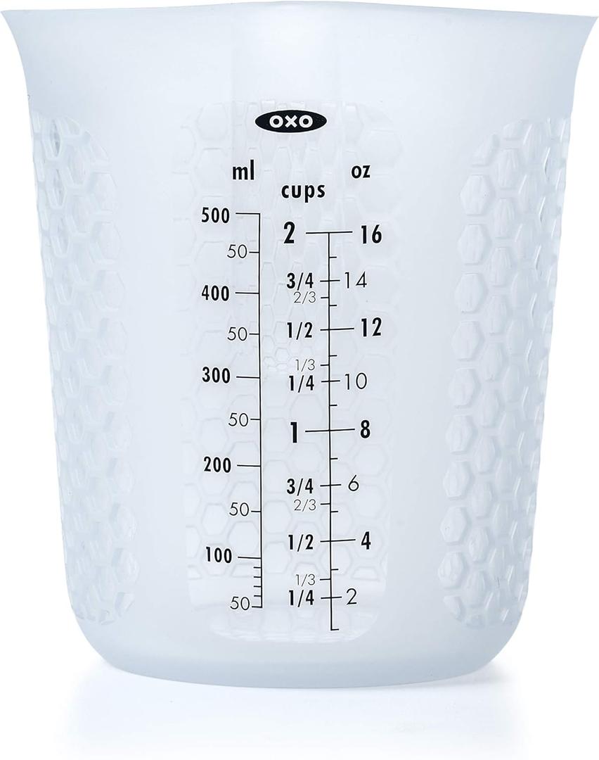 OXO Good Grips 2-Cup Squeeze & Pour Silicone Measuring Cup with Stay-Cool Pattern
