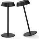EppieBasic Cordless Table Lamp, Cordless Rechargeable Table Lamp Black 2 Pack Portable & Minimalist Design-Battery Powered, 3 Colors Stepless Dimming Metal Touch Lamps for Living Room, Dining, Desk