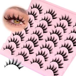 Losha Lashes Spiky Manga Lashes 14 Pairs Anime False Eyelashes Natural Wispy Eye Lashes Pack Soft Asian Fake Eyelashes (Fairy Only)