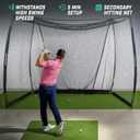 GoSports Range Cage 10 ft x 8 ft Golf Net Cage Indoor & Outdoor Golf Practice Net for Full Swing Training and Home Golf Simulator Setups