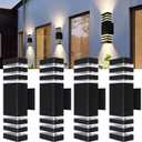 4Pack 15inch LED Square Up & Down Wall Lights,14W Outdoor Wall Light 4000K Day White Aluminum Body Waterproof IP65 LED Exterior Light Fixtures Wall Mount for House Patio Garage Garden