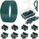 109 Pcs SPT-2 50ft Christmas Electrical Wire with Female and Male Vampire Plugs & Light Clip Weatherproof 18awg 2-Conductor Wire for Christmas LED Lighting Holiday Party Supplies (Green)