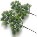 2pcs Artificial Pine Branches Plastic Pine Branch Accessories for Christmas DIY Craft Office Home Events Decor