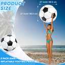 Lewtemi 2 Pcs Inflatable Beach Soccer Ball 27 Giant Inflatable Football Large Sport Balls for Outdoor Activity Pool Decoration Party Favor