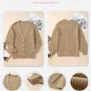 SHEWIN Womens Oversized Long Cardigan Sweaters Open Front Button Long Lantern Sleeve Knit Chunky Sweater Outerwear Coats (Small)