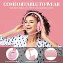 DIWUER Gaming Headset for Xbox One, PS4, PS5, Nintendo Switch, Bass Surround and Noise Cancelling 3.5mm Over Ear Headphones with Mic for Laptop PC Smartphones, Pink