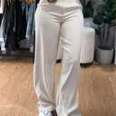 CHICME Women's 2 Piece Outfit Thick Strap Button Front Tank Top with Wide Leg Pants Casual Outfit Sets (Beige, S)