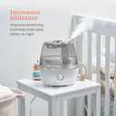 Cool Mist Humidifier - 2.2L Water Tank, for Bedroom, Baby, Quiet Ultrasonic Air Vaporizer, Adjustable Mist Level, 360 Nozzle Rotation, Auto-Shut Off, Large Area Humidifiers Easy Fill and Clean (Grey)