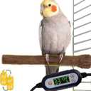 Adjustable Temperature Heated Bird Perch - Ideal Winter Warming Solution for Parrots, Parakeets, Bird Cages,Heating Station Rod 1.4 X 7.9 Inches(20cm)
