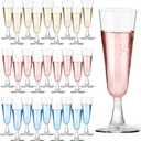 GuanQiao 200 Pack Plastic Champagne Flutes, 5.5 Oz Clear Disposable Plastic Champagne Glasses, Liquor Glasses Cups for Wedding Celebration Birthday Party Liquor Tasting New Years Eve Party Supplies