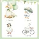 4PCS A New Silly Goose 1st Birthday Backdrop, Outdoor Lawn and Home Decorations, with Pole, Suitable for Birthday Party, Baby Shower Decor and Celebrations of All Ages, Green Backdrop Decor