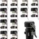 WOTOR  Bottle Stoppers Stainless Steel with Food Grade Silicone, Leak Proof Keep Fresh Reusable Saver, Cork Suitable (12 Pack Black