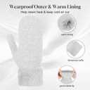 Winter Warm Mittens Cold Weather Gloves for Women, Cute Knit Gloves, Soft lining Cold Weather Accessories Gifts (Gray)