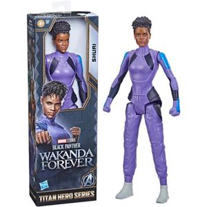 Spider-Man Marvel Studios' Black Panther: Wakanda Forever Titan Hero Series Shuri Toy, 12-Inch-Scale Action Figure, Marvel Toys Kids Ages 4 and Up, 2-Pac