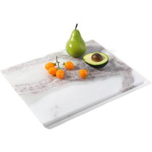 Koville Marble Cutting Board for Kitchen, 16x12 Inches Large Marble Slab Cheese Board, Rectangular Serving Board for Baking Charcuterie Pastry, Natural Stone Board for Countertop (Namib Picasso)