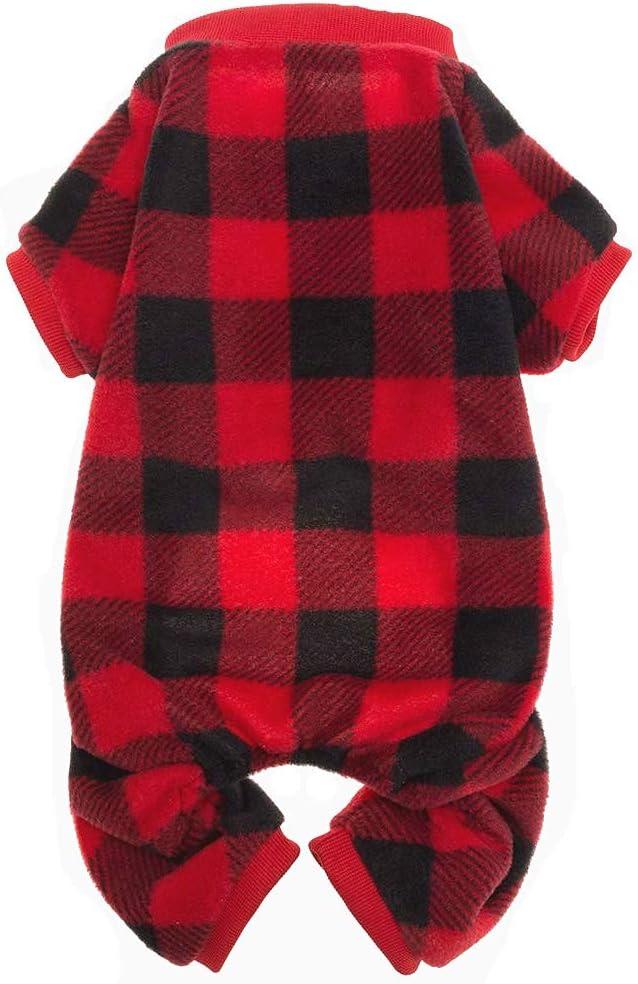 SCENEREAL Dog Pajamas for Large Sized Dogs - Soft Pet Sweater Clothes Pjs, Warm Comfy Puppy Coat Onesie Outfits for Doggie Winter, Holiday Christmas Dog Costume Jammies (Red) L