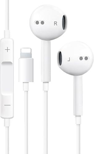 Headphones for iPhone Earbuds in-Ear Wired Earphones with Built-in Microphone & Volume Control, Noise Canceling Isolating Headsets Compatible with iPhone 14/13/12/11 Pro Max/Xs Max/XR/X/7/8 Plus
