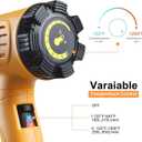 SEEKONE Heat Gun 1800W 122℉-1202℉（50℃- 650℃）Fast Heating Heavy Duty Hot Air Gun Kit Variable Temperature Control Overheat Protection with 4 Nozzles for Crafts, Shrinking PVC, Stripping Paint(5.2FT)