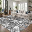 8x10 Area Rug for Living Room Bedroom: Large Washable Rug with Anti-Slip Backing Non-Shedding Stain-Resistant Soft Abstract Carpet for Dining Room Nursery Home Office (Gray/Multi)