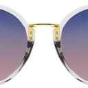 FEISEDY Vintage Polarized Cat Eye Sunglasses for Women Oversized Round Sunglasses Anti Glare B7000