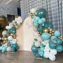 158PCS Teal Balloons Arch Garland Kit, Turquoise Sand White Metallic Gold Balloons Garland for Baby Shower Bridal Shower Wedding Birthday Party Decorations