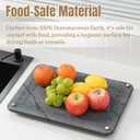 Stone Drying Mat for Kitchen Counter - Marble Diatomaceous Earth Dish Drying Stone, 15.8 x11.8" Sink Mat (Grey) (Gray)