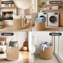 ShellKingdom Laundry Basket, Large Natural Rope Woven Storage Basket with Handles for Home, Living Room, Laundry, Storage Organizer for Blankets, Clothes, Plant, Toys, 15.7 x 13.8 INCH (Jute)