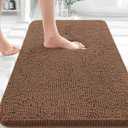 OLANLY Bathroom Rugs 36x24, Extra Soft Absorbent Chenille Bath Rugs, Rubber Backing Quick Dry, Machine Washable Bath Mats for Bathroom Floor, Tub and Shower, Home Decor Accessories, Mocha