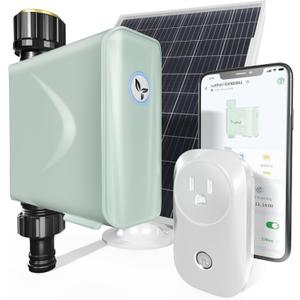 LetPot Smart WiFi Water Timer for Garden Hose Faucet, [Solar-Powered 365Days Uninterrupted Power] Sprinkler Timer Outdoor Programmable,WiFi Hub & Type-C & 5W 6000mAh Portable Solar Panels
