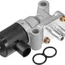 VekAuto Idle Air Control Valve Compatible for Honda Civic 1992-1995, Durable Metal Silver Tone Idle Control Valve with Gasket