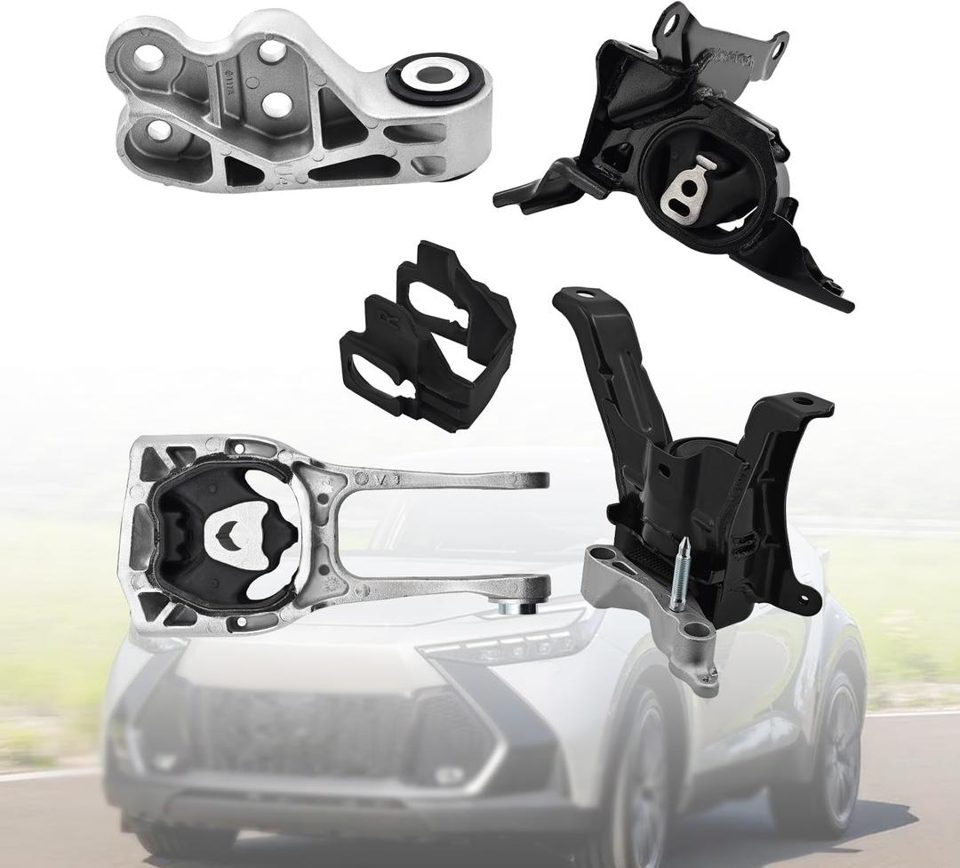 123050T341 123720T581 Engine Mounts & Transmission Mount, 4PCS Set Compatible with 2018-2022 Toyota C-HR LE XLE Nightshade 2.0L | OE A42130 123630T030 A42131 123640T030 A42136 A42137