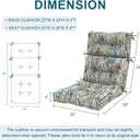 DYTXIII Outdoor High Back Chair Cushions Set of 2, Water Repellent Tufted Rocking Seat Cushions Replacement 44 x 22 Inch, Seat & Back Chair Pads for Patio, Balcony and Indoor Use -Crayon Shells, 44”x22”x4”