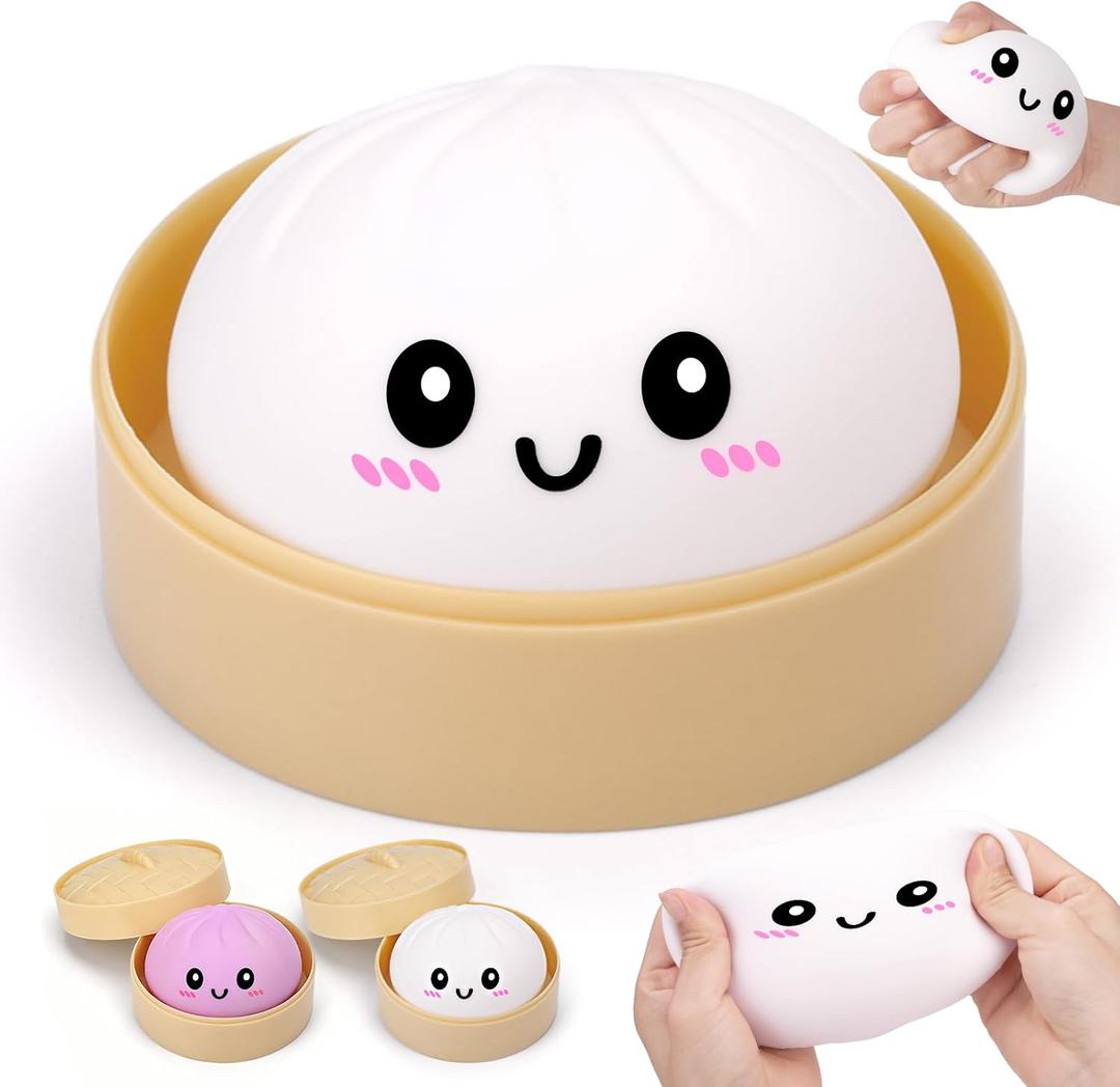 Giant Dumpling Squishy, Slow Rebound Cute Dumpling Toy, Realistic Anxiety Relief Fidget Toy for Adults Anxiety & Stress Relief, Sensory Toys for Office School Home (White)