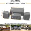 STARTWO Outdoor Waterproof Patio Furniture Covers 4-Piece Set for Chairs, Loveseat and Coffee Table, Heavy Duty 600D, Grey