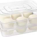 2 PCS Clear Pizza Dough Proofing Box with Lids, 15.7x10.2 Inch Dough Trays for Bread Making, Stackable Pizza Proofing Container Fits 4-6 Dough Balls for Home Kitchen, Restaurants, Chef (Large)