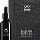 ZOUSZ Beard Oil – Beard Grooming Formula with Avocado, Argan, Macadamia Oils, Black Oud Wood Fragrance – Softening and Moisturizing Beard and Mustache Non-Greasy – Vegan Gift for Men – 30 ml