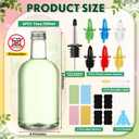 Maxcheck 6 Set 16 oz Plastic Long Neck Bottles with Rainbow Pourer and Caps Plastic Juice Pour Bottles with Stainless Steel Pourer Tapered Spout Syrup Pourers for Liquor Juice Store