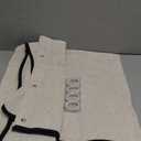 Linen Shower Curtain Beige Cute Black Scalloped Boho Modern Shower Curtains for Bathroom Set, 72" W x 72" L