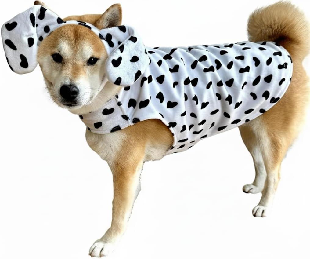 ComfyCamper Dalmatian Dog Costume Small Medium Large XLarge XXL Animal Print Cosplay Halloween Costumes Christmas, XL (White)