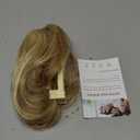 CJL HAIR Claw Clip Short Ponytail Hair Extensions DIY Bendable Metals Messy Bun Hair Piece for Wonen Wavy Curly Synthetic Fake Hairpieces Gloden Blonde and Beach Blonde Tips
