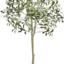 VEVOR Artificial Olive Tree, 5 FT Tall Faux Plant, Secure PE Material & Anti-Tip Tilt Protection Low-Maintenance Plant, Lifelike Green Fake Potted Tree for Home Office Warehouse Decor Indoor Outdoor