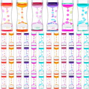 18 Pcs Liquid Motion Bubbler Timer Sensory Fidget Colorful Hourglass Desktop Calming Tool for Autism, Stress Relief, Stocking Stuffers