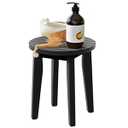 Round 16 Inch Bamboo Waterproof Shower Bathroom Stool Chair, Duty Wooden Bath Corner Shaving Legs Bench Seat (Honey Bamboo, XL)