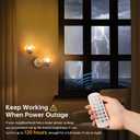 Battery Operated Wall Sconce, 2-Lights Vinatge Brass Wall Lighting with Amber Tluip Shade Rechargeable Bulb with Remote for Living Room, Bedroom (1 pack)