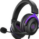 EKSA E900 Headset with Microphone for PC, PS4,PS5, Xbox - Detachable Noise Canceling Mic, 3D Surround Sound, Wired Headphone for Gaming, Computer, Laptop, 3.5MM Jack (Purple)
