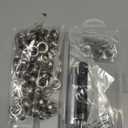 Grommet Tool Kit, Grommet Setting Tool and 100 Sets Eyelets with Storage Box, 1/2 Inch Inside Diameter (Silver)