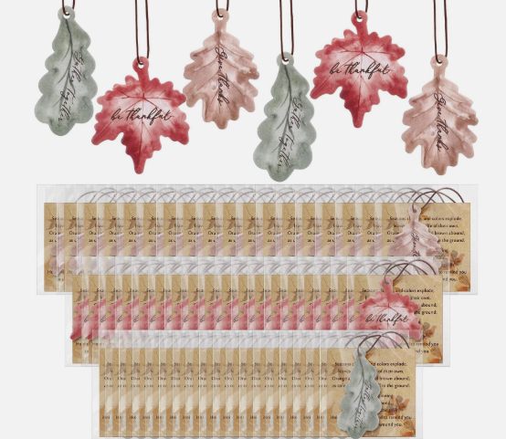 54 Sets Leaves Car Air Fresheners Bulk Maple Leaf Hanging Ornament Scented with Essential Oils Christmas Tree Decor for Men Women Coworkers Team Staff Office Car Party Supplies